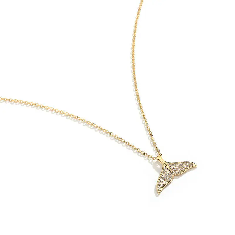 Gold Mermaid Tail Necklace for Women