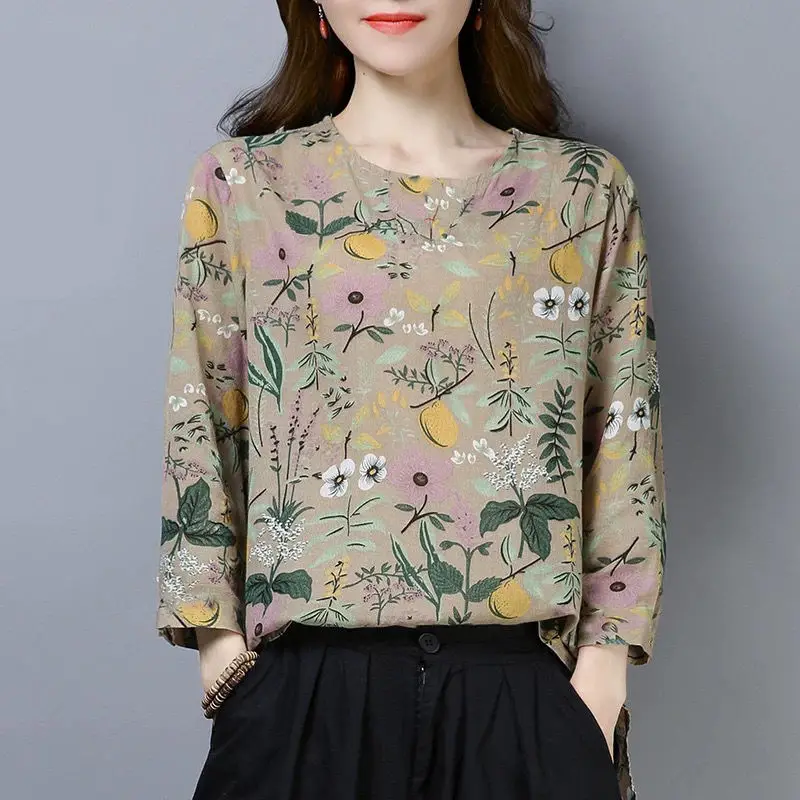 New Women's Long Sleeve Floral T-Shirt Plus Size - Image 6