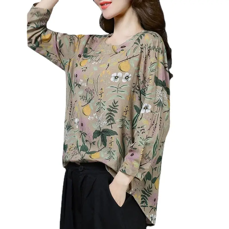 New Women's Long Sleeve Floral T-Shirt Plus Size - Image 8