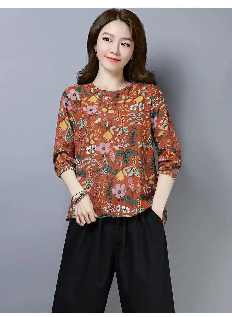 New Women's Long Sleeve Floral T-Shirt Plus Size — feature 1