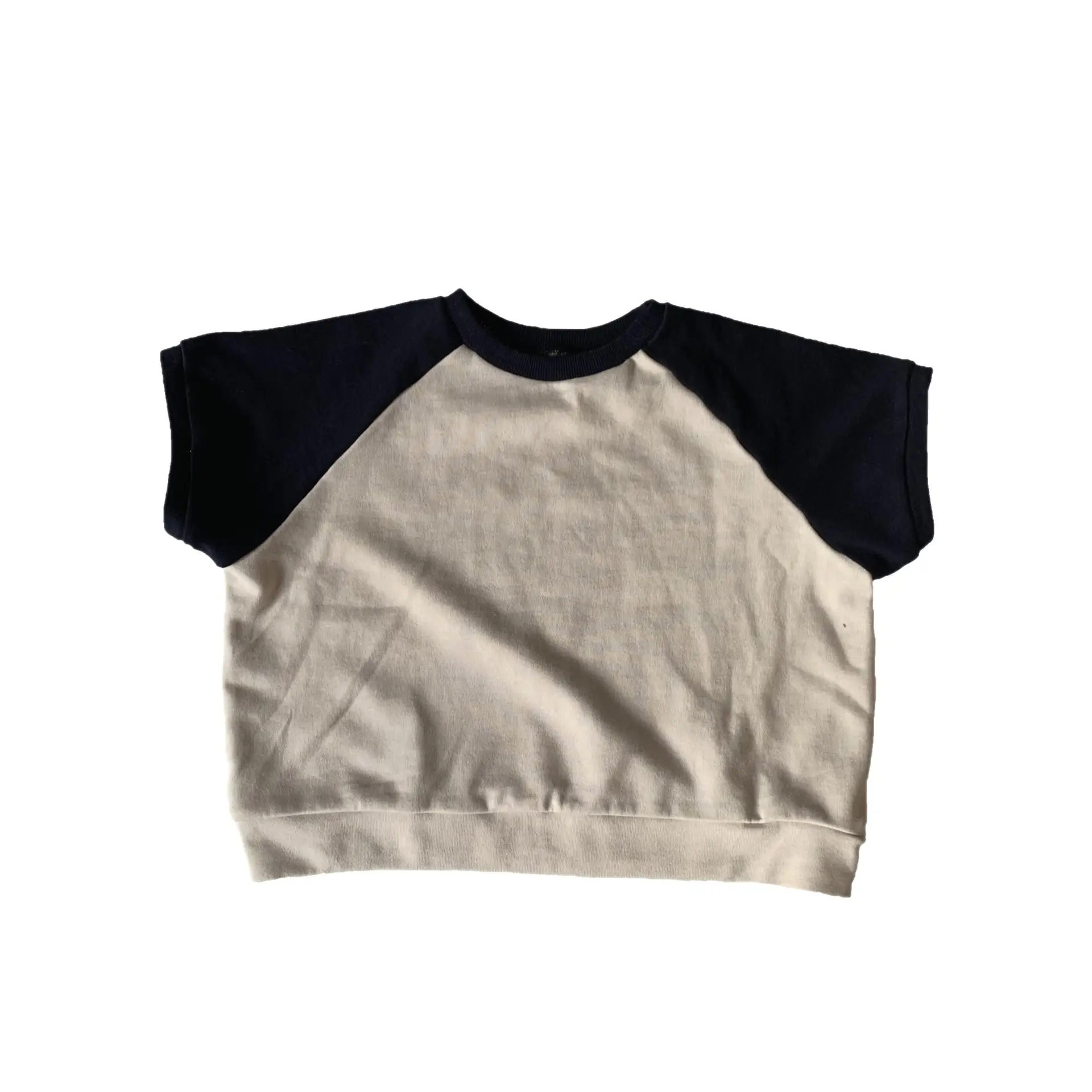 Kids Raglan Sleeve Sweatshirt Black Cream Loose Fit - Image 6