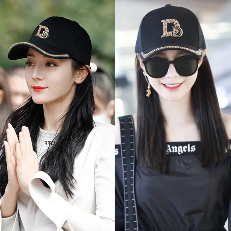 Black Diamond Cap with Gold Embroidery for Women