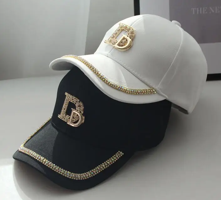 Black Diamond Cap with Gold Embroidery for Women - Image 7