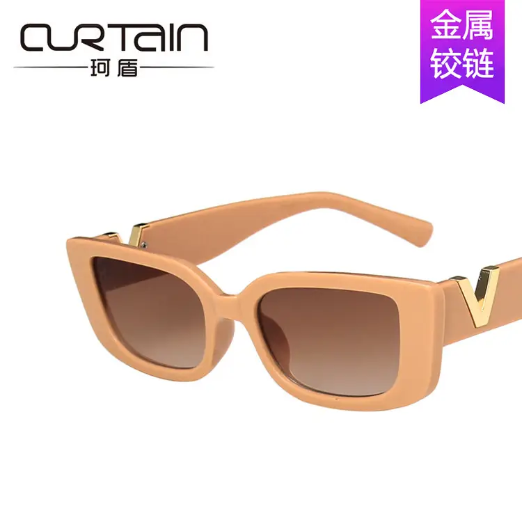 Rice Flour Gradient Brown Square Sunglasses for Women - Image 10