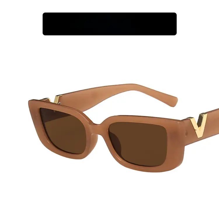Rice Flour Gradient Brown Square Sunglasses for Women - Image 3