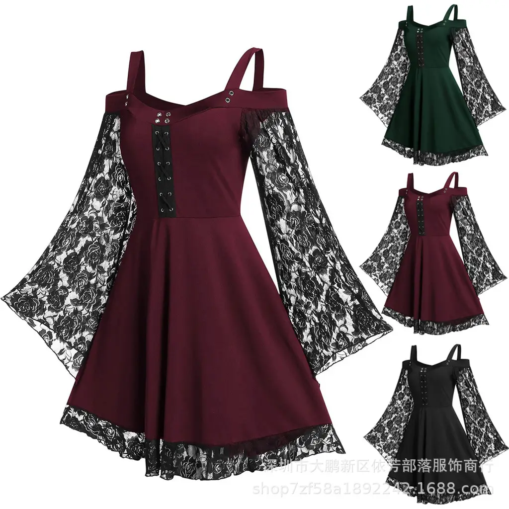Black Lace Strapless Sling Dress for Women - Image 7