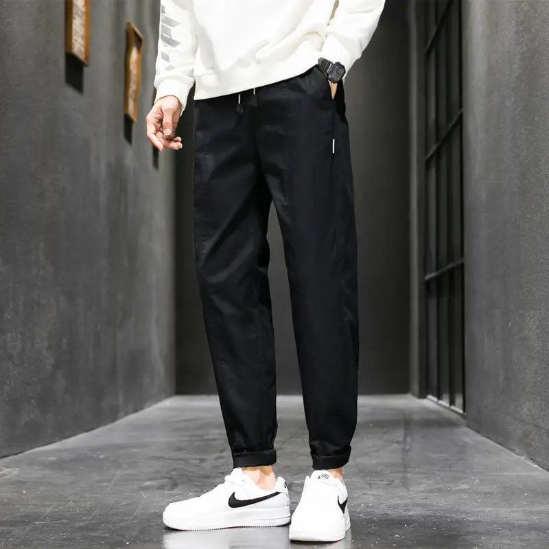 Men's Black Straight-leg Cotton Jeans Leg-toe Pants - Image 4