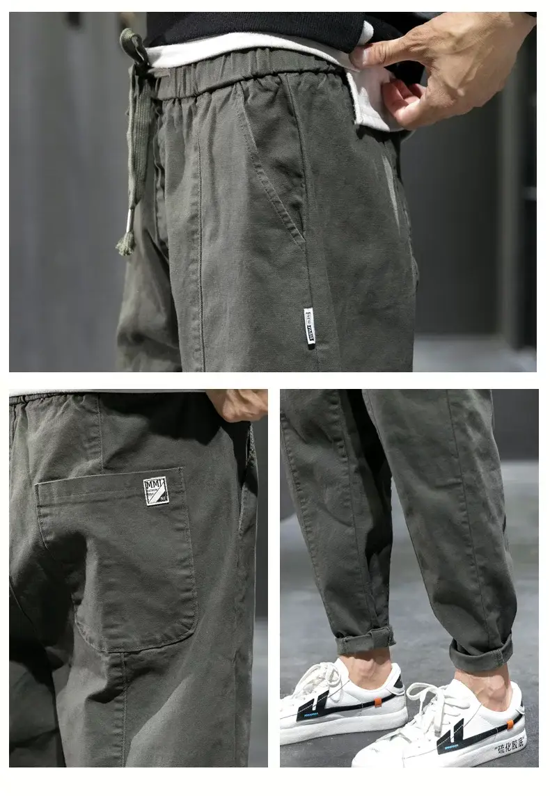 Men's Black Straight-leg Cotton Jeans Leg-toe Pants — feature 11