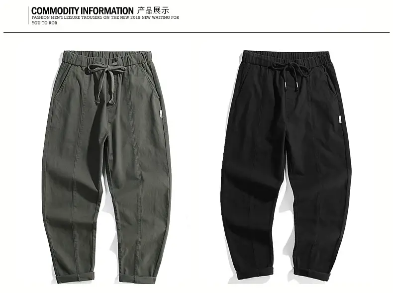 Men's Black Straight-leg Cotton Jeans Leg-toe Pants — feature 5