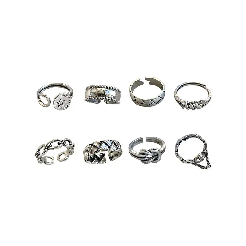 Heavy Industry Combination Index Finger Ring Women's Sterling Silver Fashion Personality Retro ins Cold Style Internet Celebrity Ring Niche - Image 18