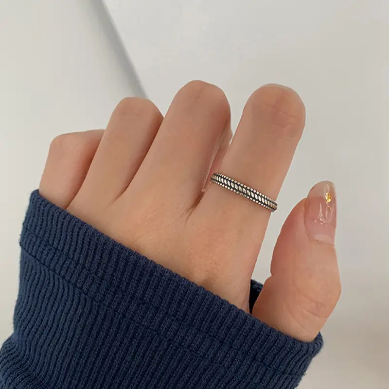 Heavy Industry Combination Index Finger Ring Women's Sterling Silver Fashion Personality Retro ins Cold Style Internet Celebrity Ring Niche - Image 10