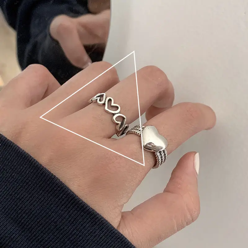 Heavy Industry Combination Index Finger Ring Women's Sterling Silver Fashion Personality Retro ins Cold Style Internet Celebrity Ring Niche - Image 12