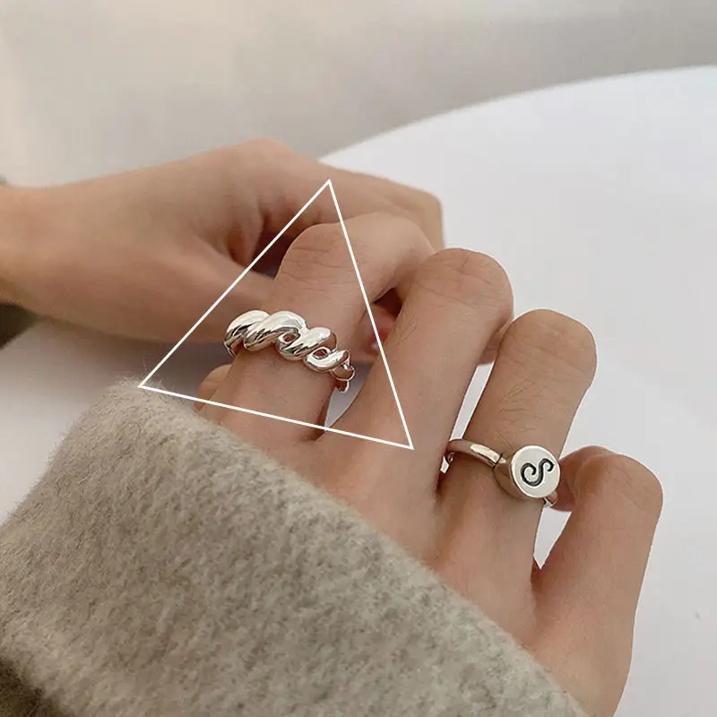 Heavy Industry Combination Index Finger Ring Women's Sterling Silver Fashion Personality Retro ins Cold Style Internet Celebrity Ring Niche - Image 13