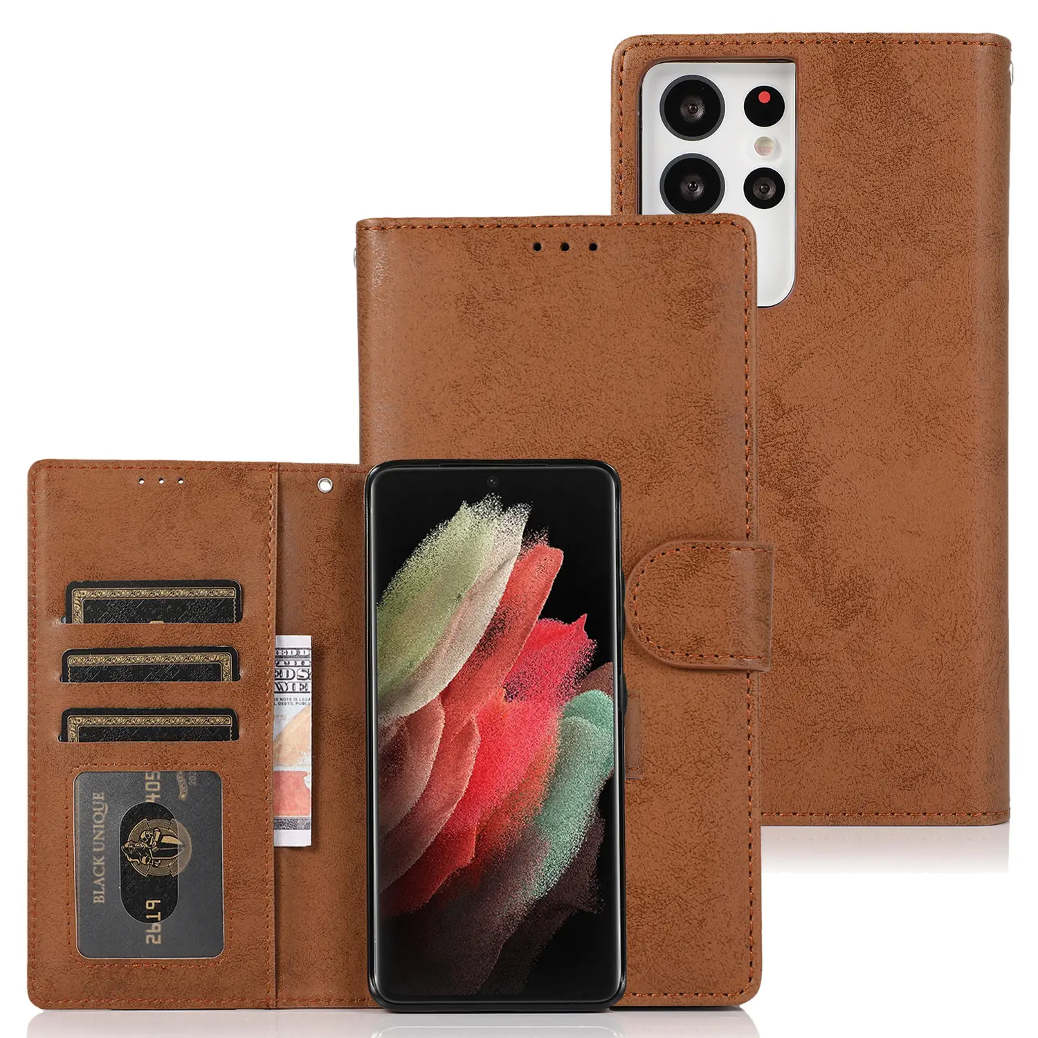 S21 Ultra Retro Frosted Phone Case with Detachable Cover - Image 2