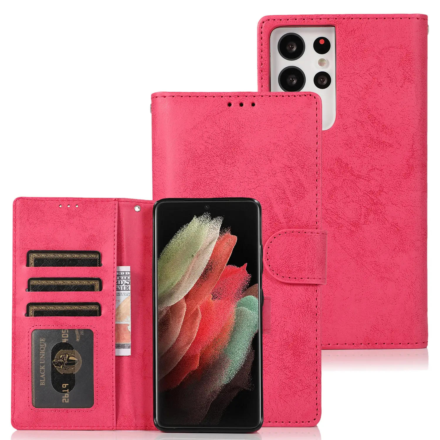 S21 Ultra Retro Frosted Phone Case with Detachable Cover - Image 4