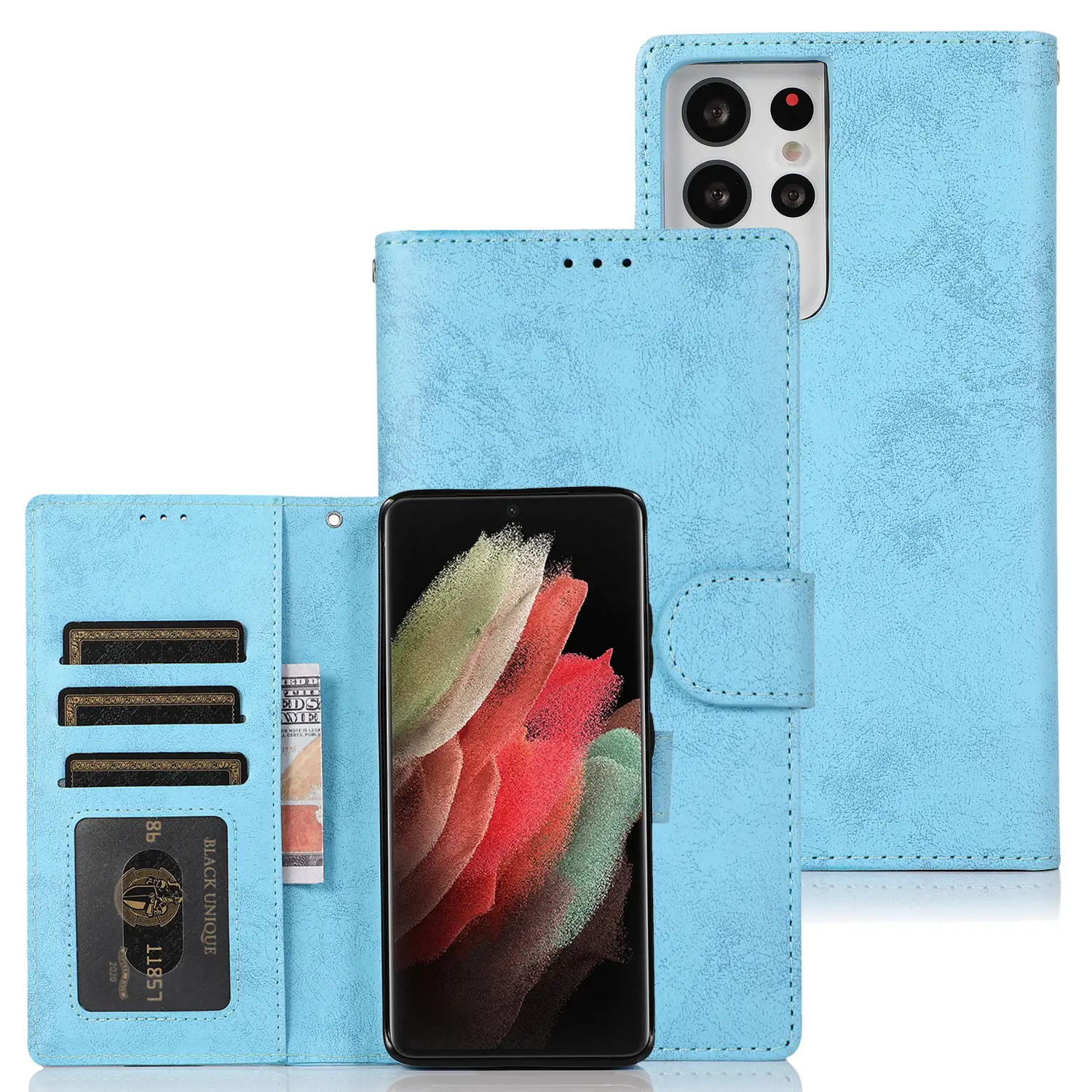 S21 Ultra Retro Frosted Phone Case with Detachable Cover - Image 6
