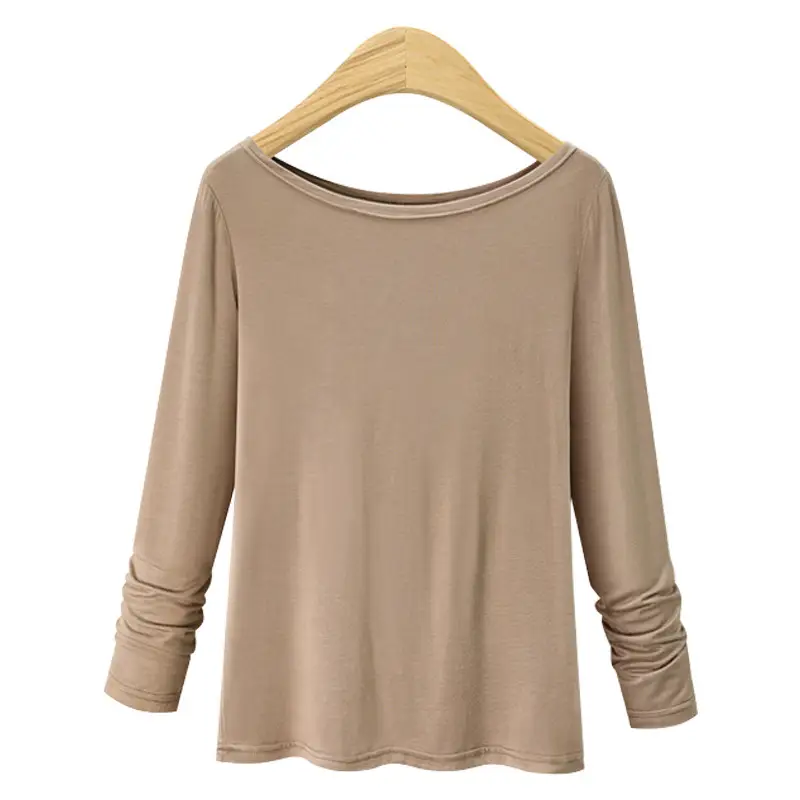 Plus Size Maroon Long Sleeve T-Shirt Large - Image 3