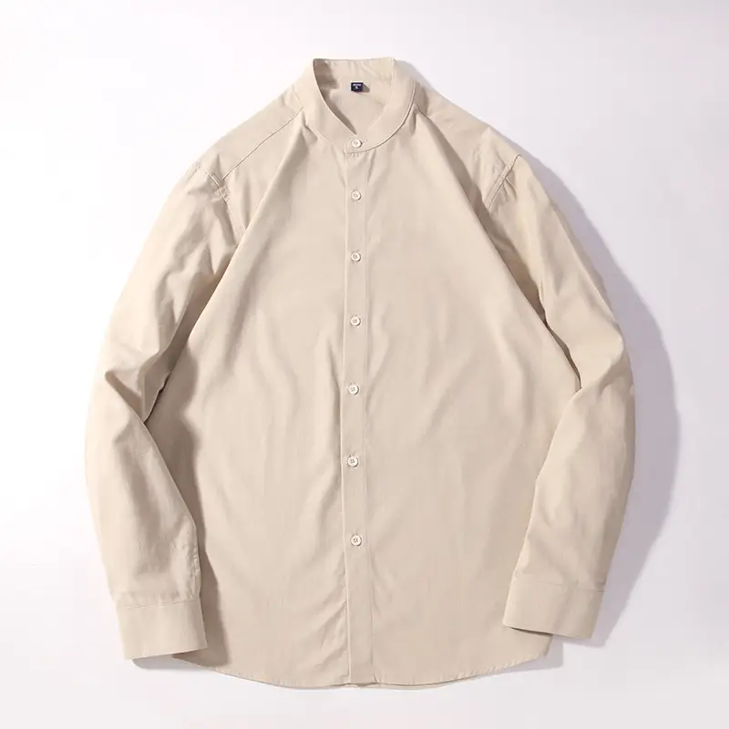 Dongyu Men Cotton Long Sleeve Shirt Blue White Pink Teal - Image 10
