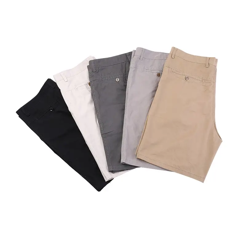 Elderly Summer Shorts Solid Beige Straight Slacks - Image 10