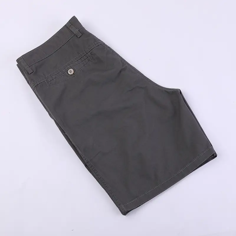 Elderly Summer Shorts Solid Beige Straight Slacks - Image 4