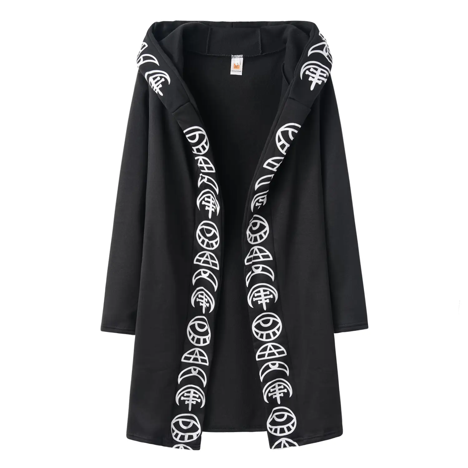 Women Punk Long Sleeve Black Cardigan Sweatshirt Moon Print 2021 — feature 9