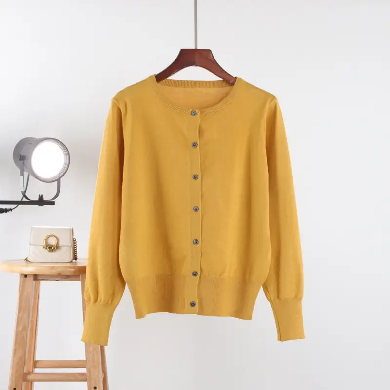 2025 Spring Knitted Cardigan Purple Women's Casual Wear