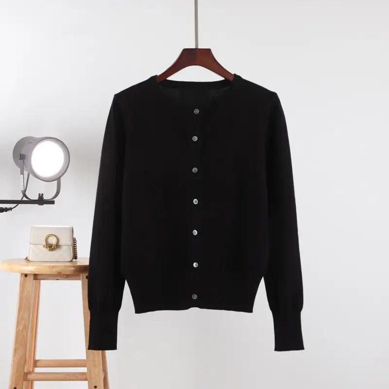 2025 Spring Knitted Cardigan Purple Women's Casual Wear