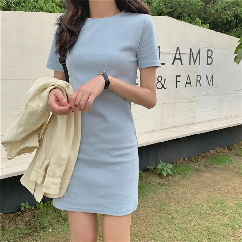 2025 Summer Women's Purple Slim Fit T-Shirt Dress — feature 12