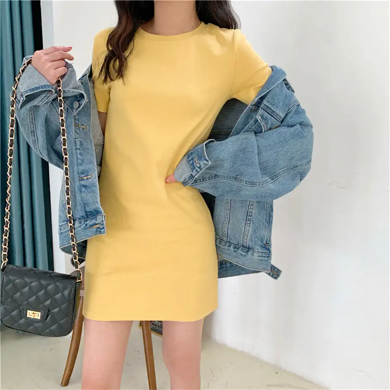 2025 Summer Women's Purple Slim Fit T-Shirt Dress — feature 3