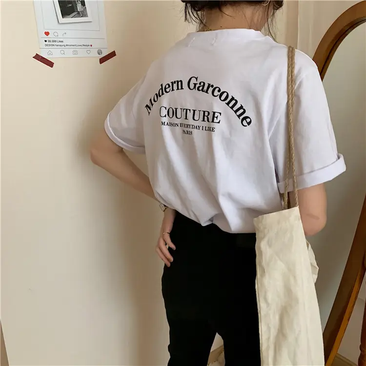Women Modern Garcoose Letter Print T-Shirt White 2025 — feature 10