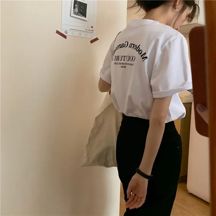 Women Modern Garcoose Letter Print T-Shirt White 2025 — feature 11