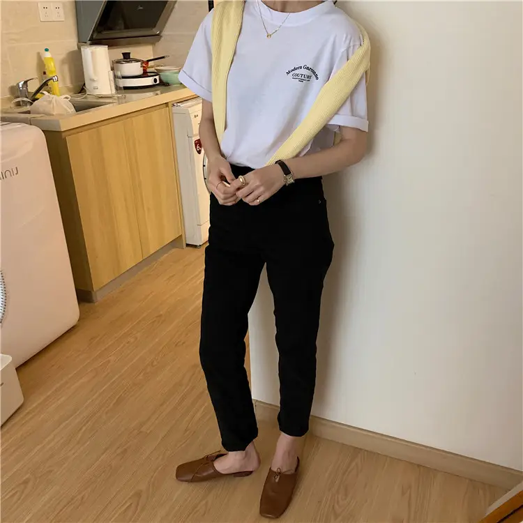 Women Modern Garcoose Letter Print T-Shirt White 2025 — feature 17
