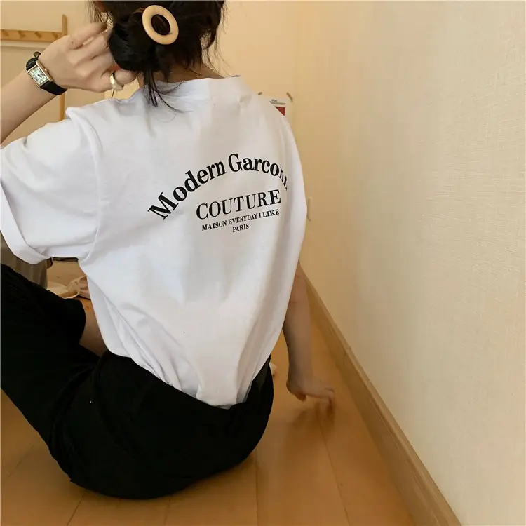 Women Modern Garcoose Letter Print T-Shirt White 2025 — feature 19
