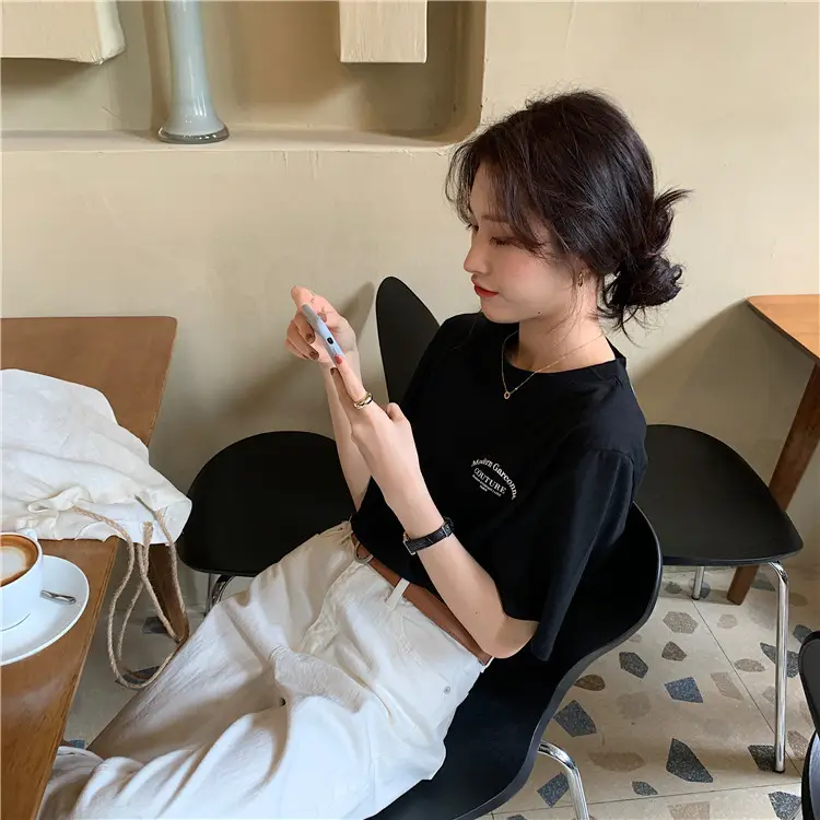 Women Modern Garcoose Letter Print T-Shirt White 2025 — feature 20