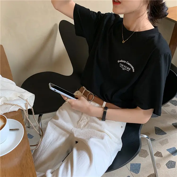 Women Modern Garcoose Letter Print T-Shirt White 2025 — feature 21