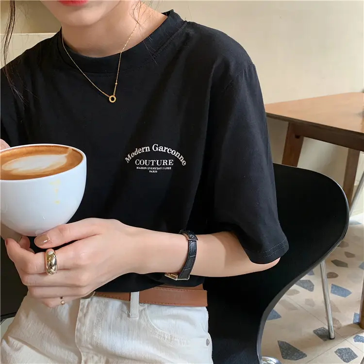 Women Modern Garcoose Letter Print T-Shirt White 2025 — feature 22