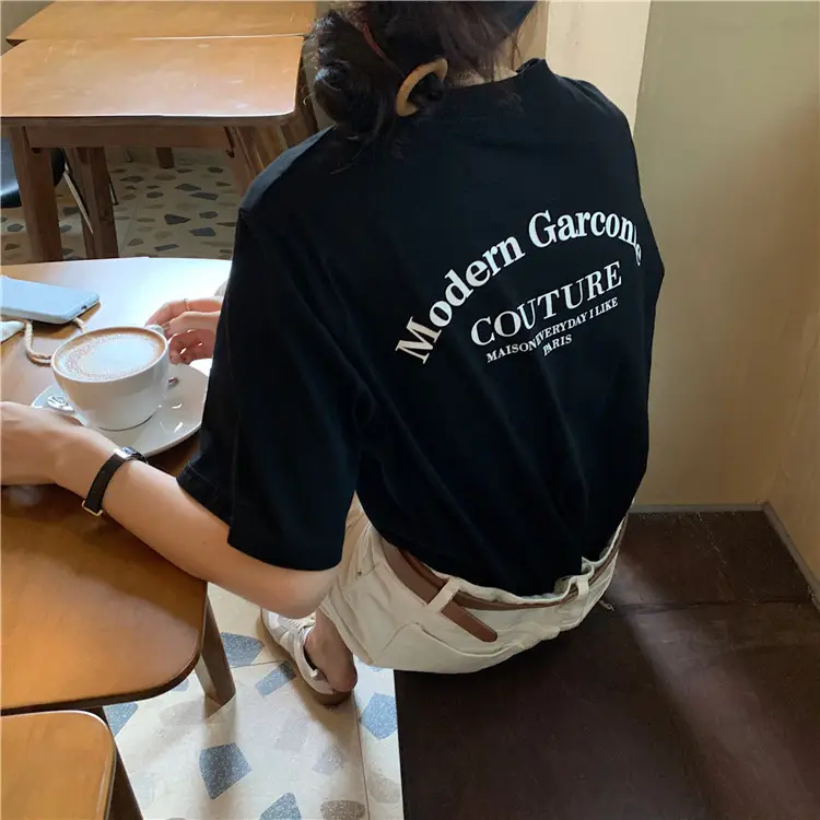 Women Modern Garcoose Letter Print T-Shirt White 2025 — feature 23