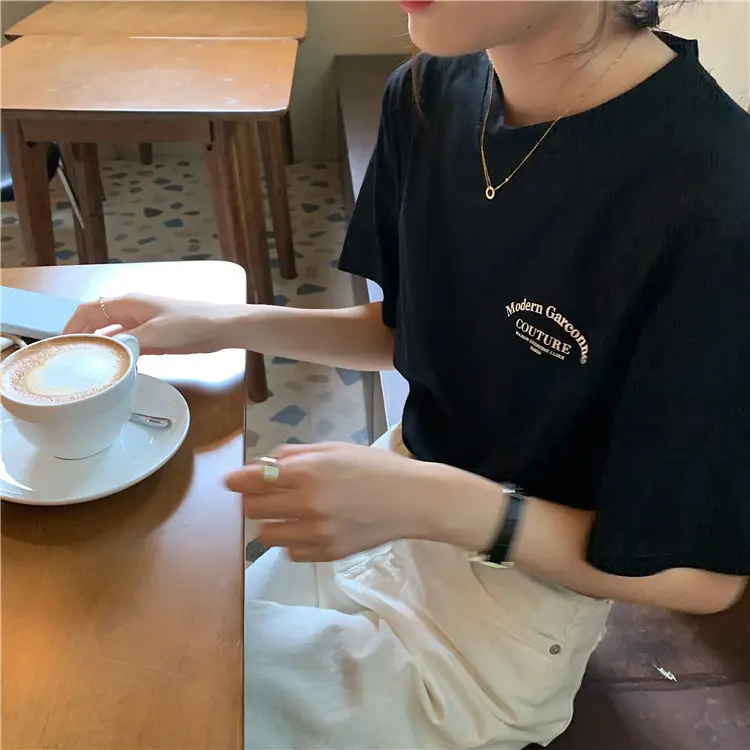 Women Modern Garcoose Letter Print T-Shirt White 2025 — feature 24