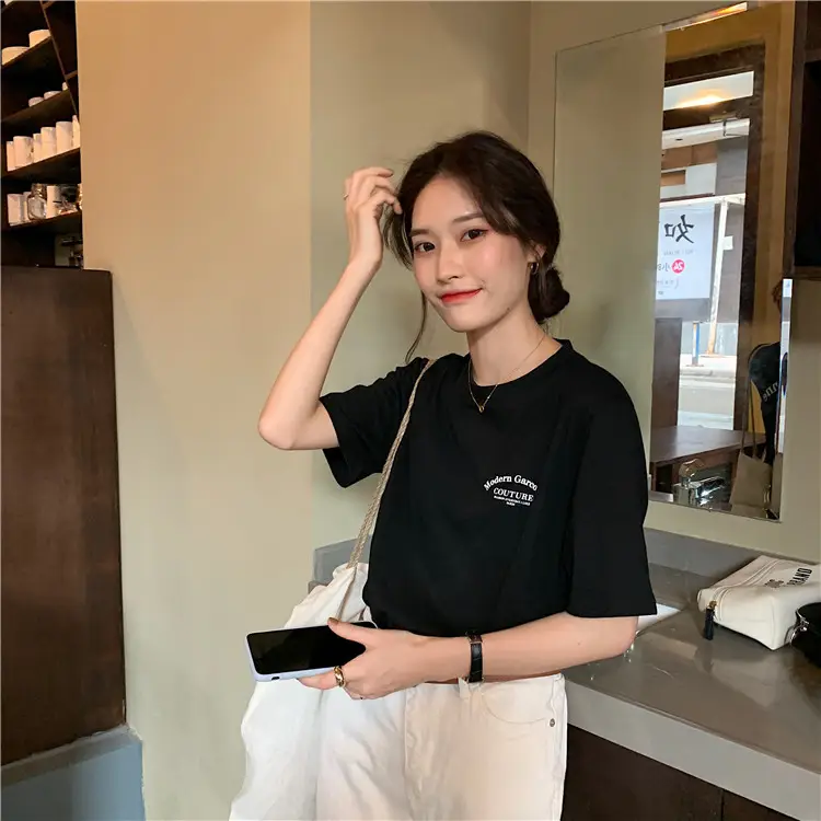 Women Modern Garcoose Letter Print T-Shirt White 2025 — feature 25