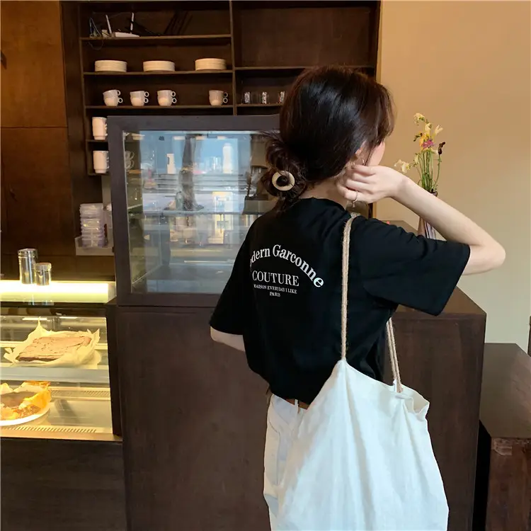 Women Modern Garcoose Letter Print T-Shirt White 2025 — feature 26