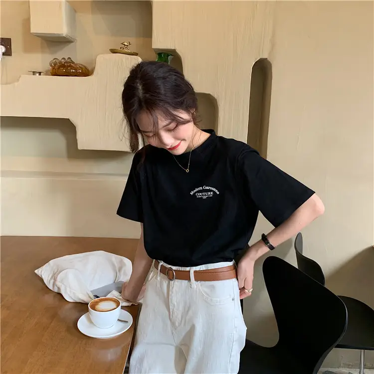 Women Modern Garcoose Letter Print T-Shirt White 2025 — feature 29