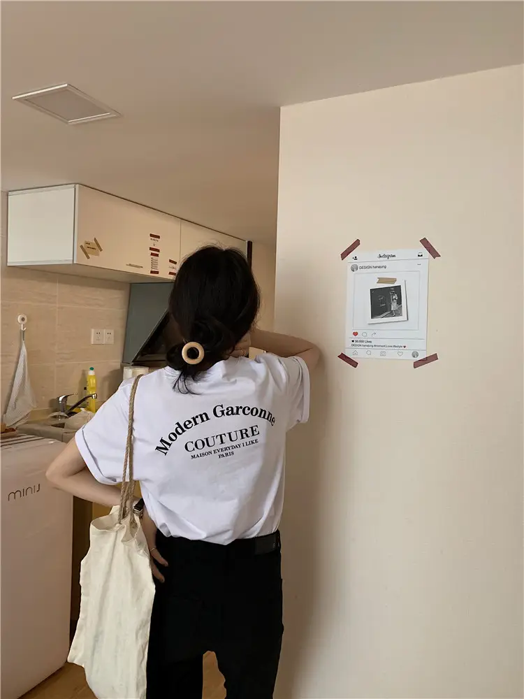 Women Modern Garcoose Letter Print T-Shirt White 2025 — feature 5