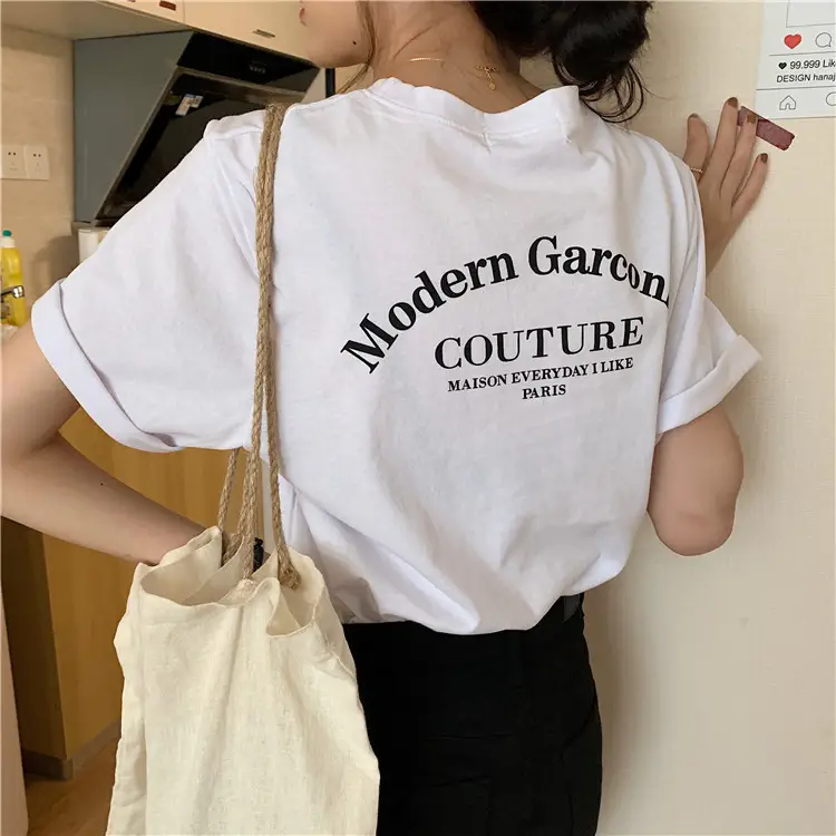 Women Modern Garcoose Letter Print T-Shirt White 2025 — feature 6