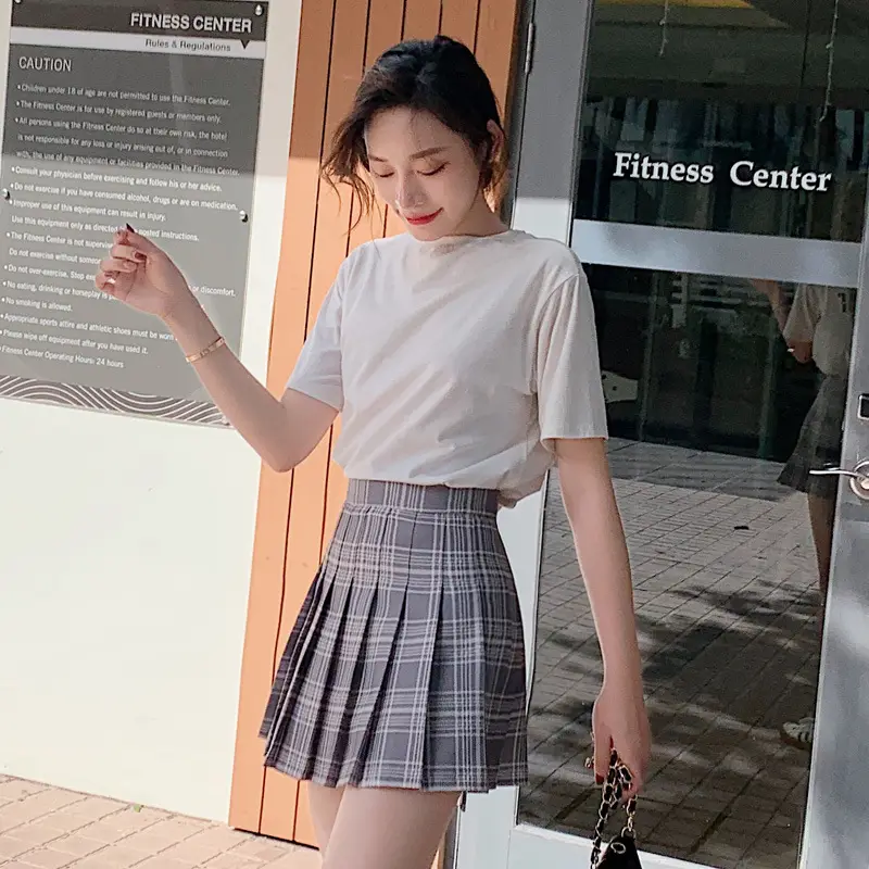 Female Plaid Pleated Skirt Large Summer Wear - Image 3