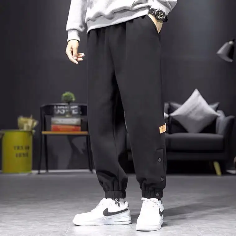 Men's Gray Drawstring Ankle Sweatpants Spring Autumn Loose Casual Pants - Image 4