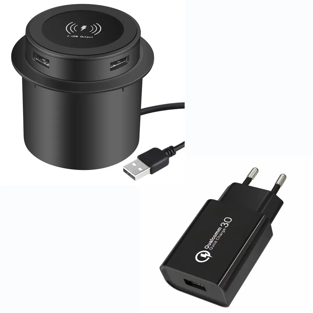 3-in-1 Embedded Wireless Charger for Office & Bed - Image 3