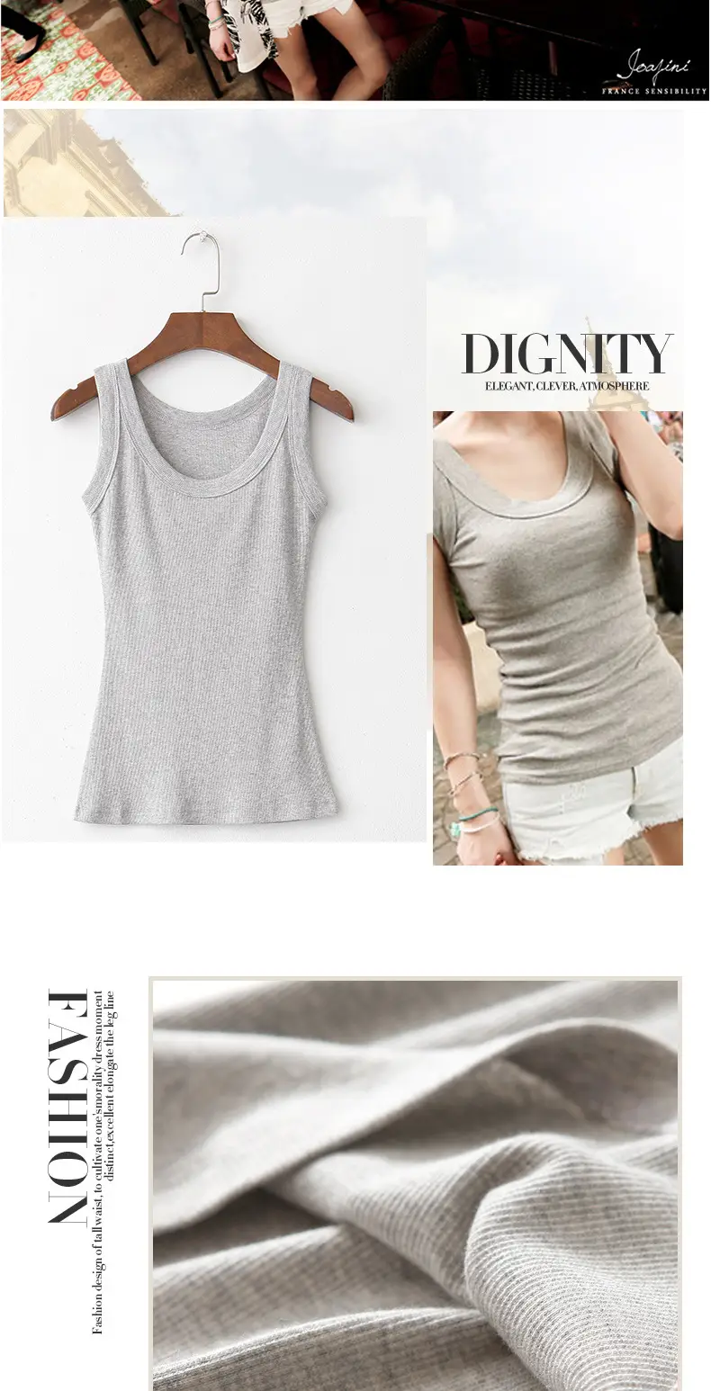 Black Cotton Sports Camisole Women's Sleeveless Top — feature 12
