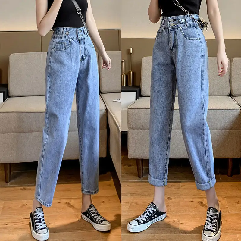 2025 Women's High Waist Slimming Jeans Wide Leg Harlan Radish - Image 3