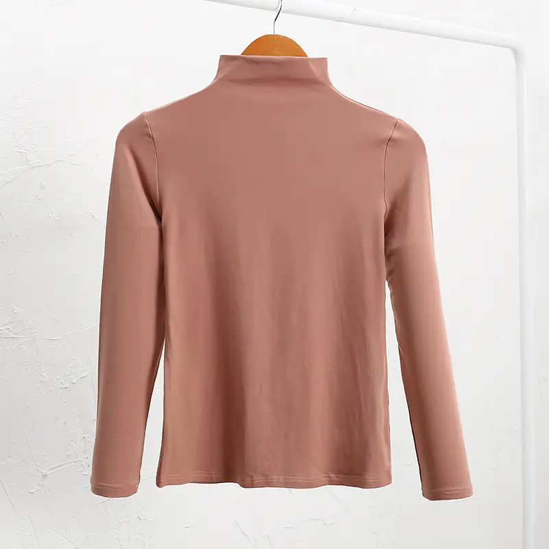 Black Fleece Lined Long Sleeve Turtleneck Women - Image 3