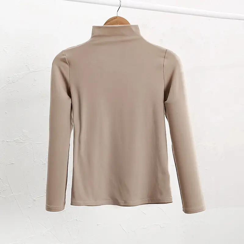 Black Fleece Lined Long Sleeve Turtleneck Women - Image 4